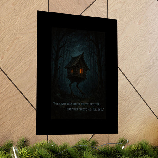 Hut Hut Wall Art – Baba Yaga’s Walking Hut Dark Forest Print