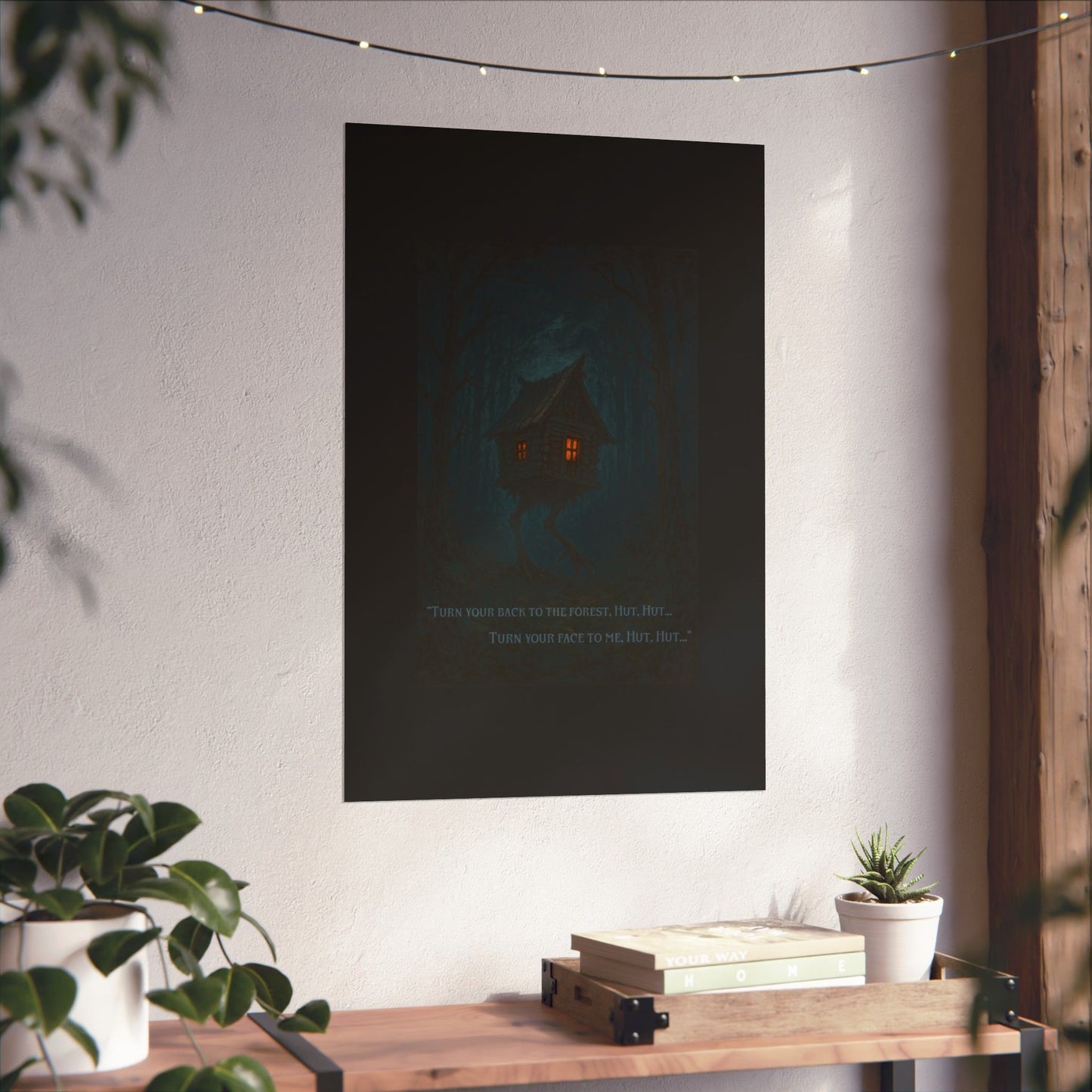 Hut Hut Wall Art – Baba Yaga’s Walking Hut Dark Forest Print