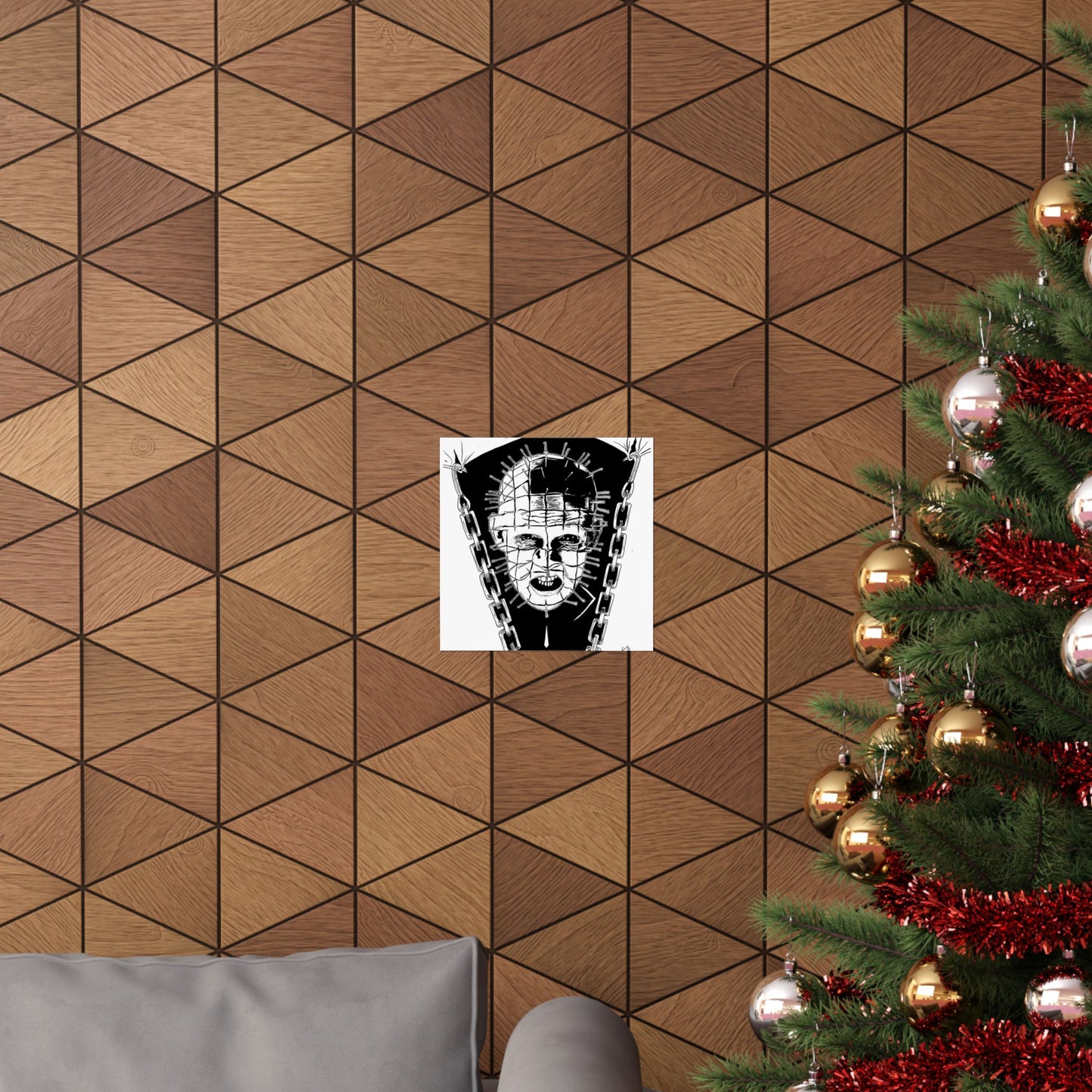 Hellraiser Pinhead Portrait Wall Art – Dark Horror Matte Poster for Fans