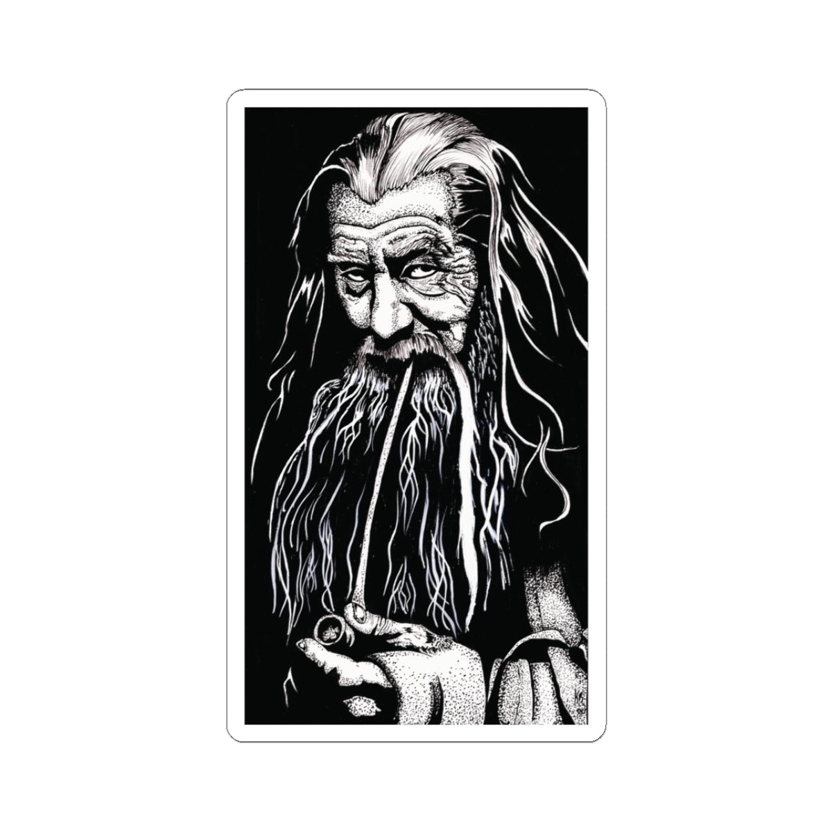 Gandalf LOTR Mystical Wizard Sticker – Fantasy Decal for Laptops, Notebooks & TTRPG Gear