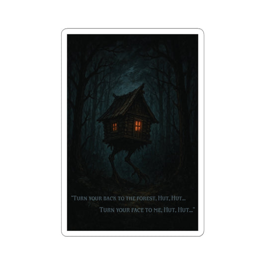 Hut Hut Vinyl Sticker – Baba Yaga’s Walking Hut Folklore Decal